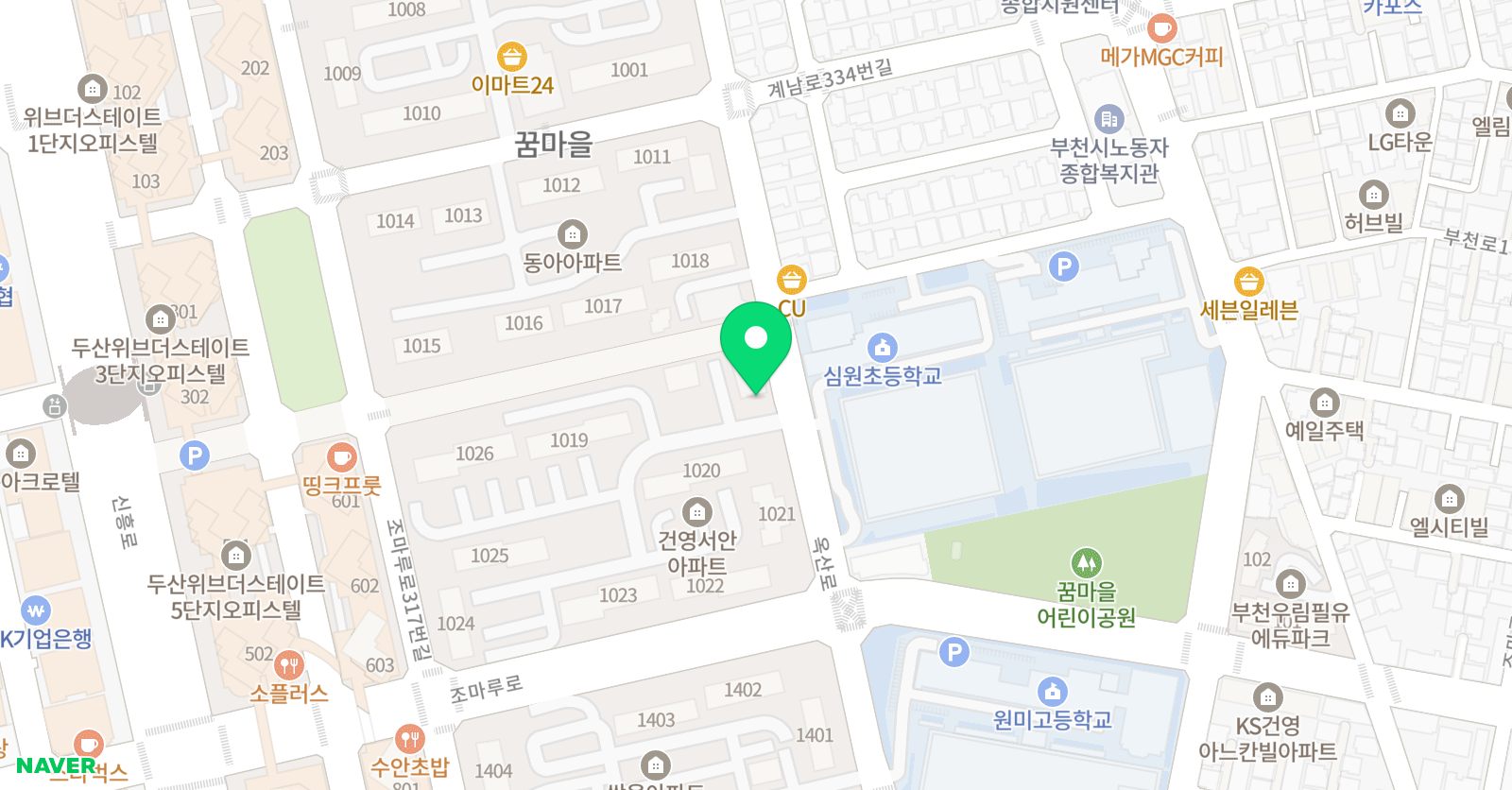스마트해법 영어 꿈마을점 위치
