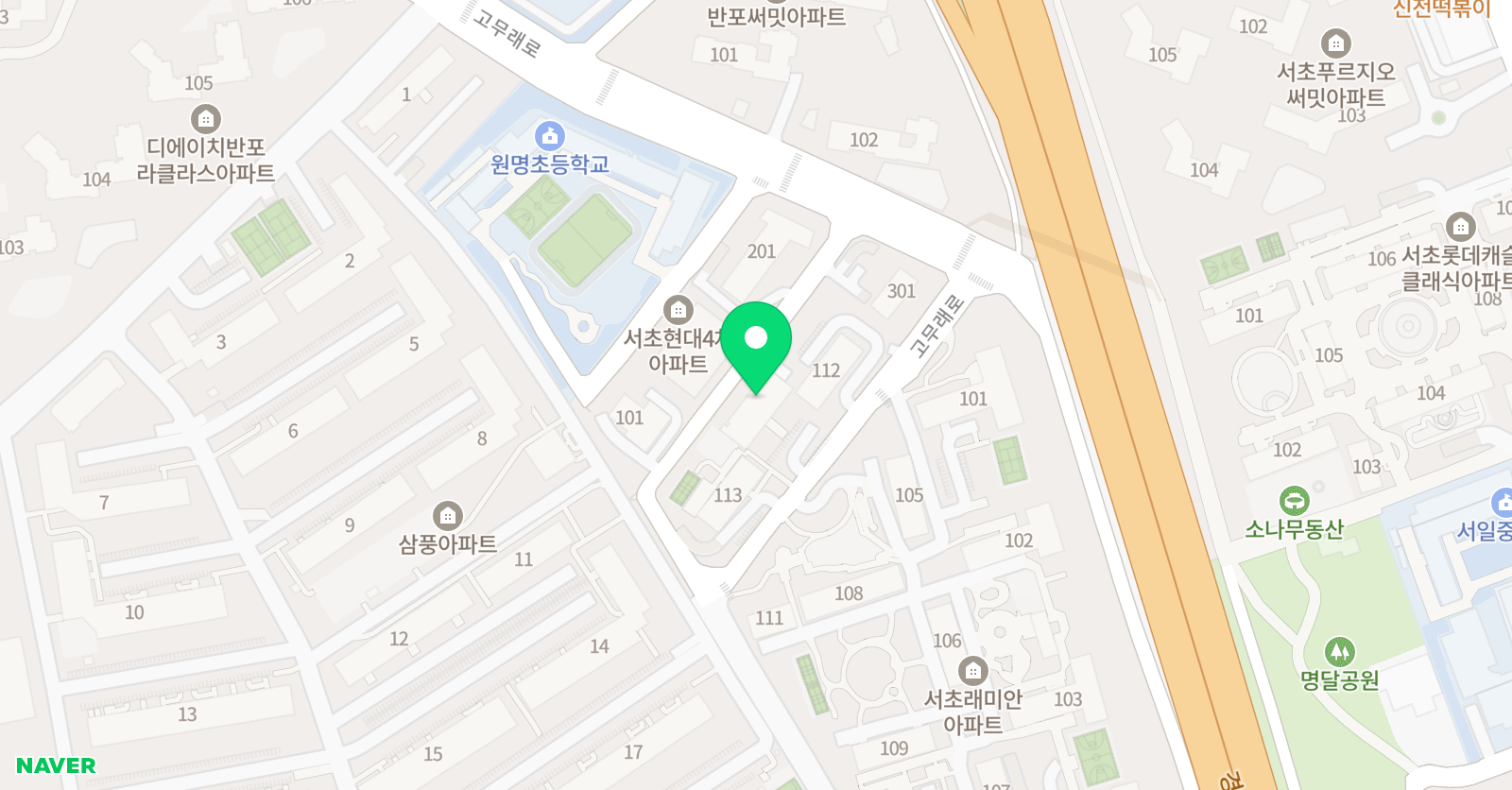 뮤엠 영어 서초원명점 위치