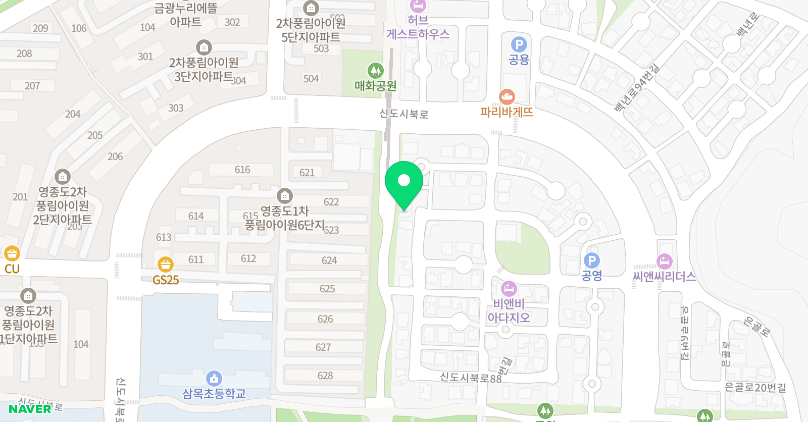 Kevin's Study 영어수학과학학원 위치