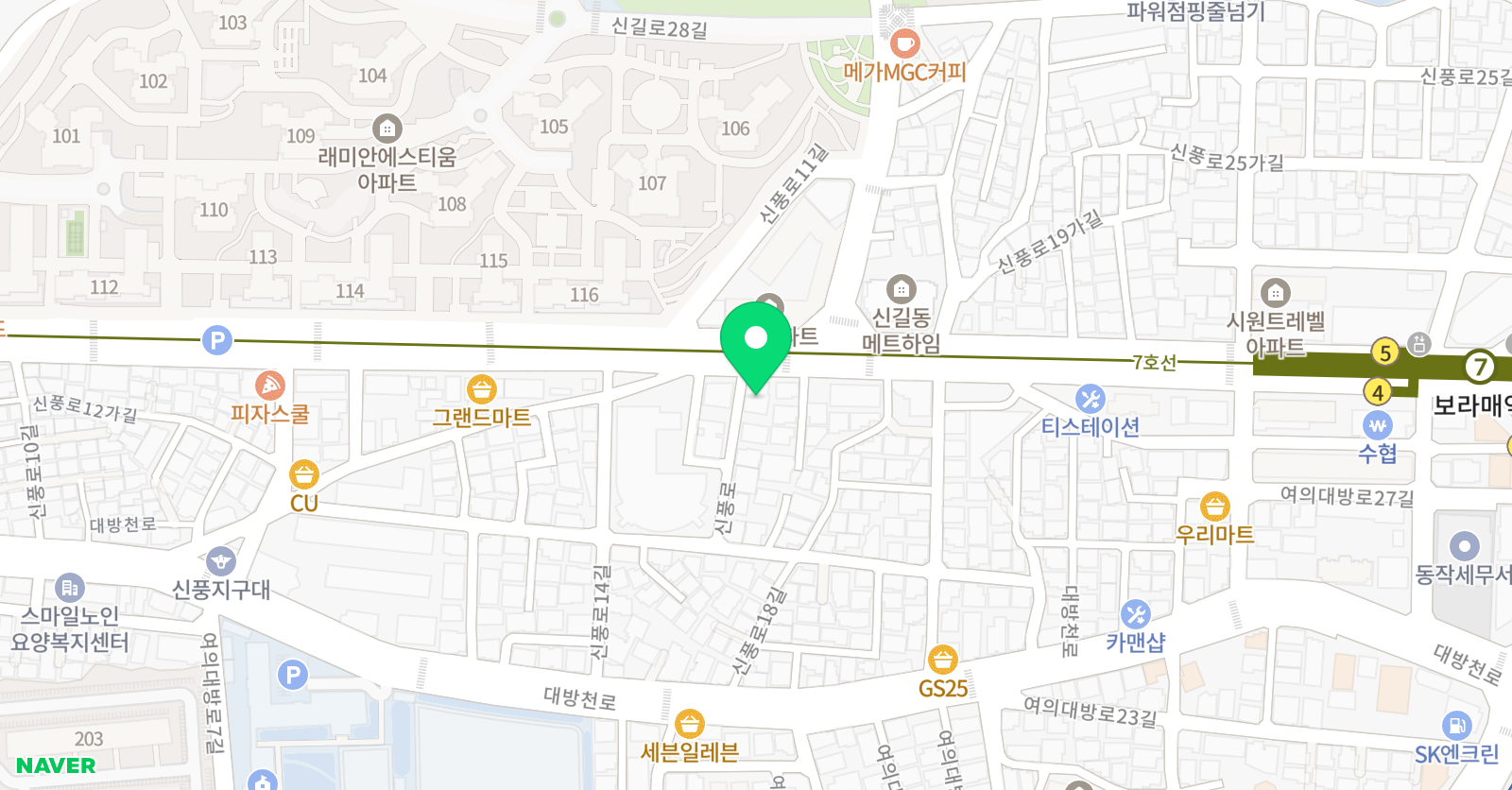 라온 국어논술학원 위치