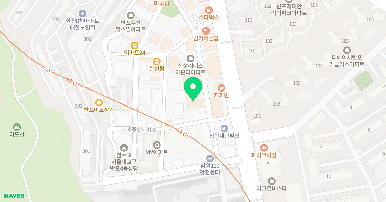 J&P 어린이수영장 서초점 위치