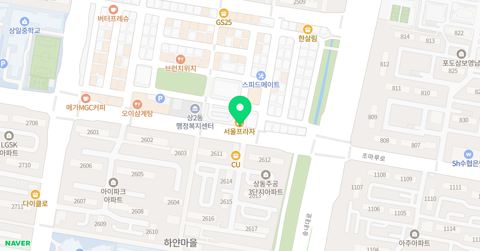 미술로생각하기 부천상동센터 위치