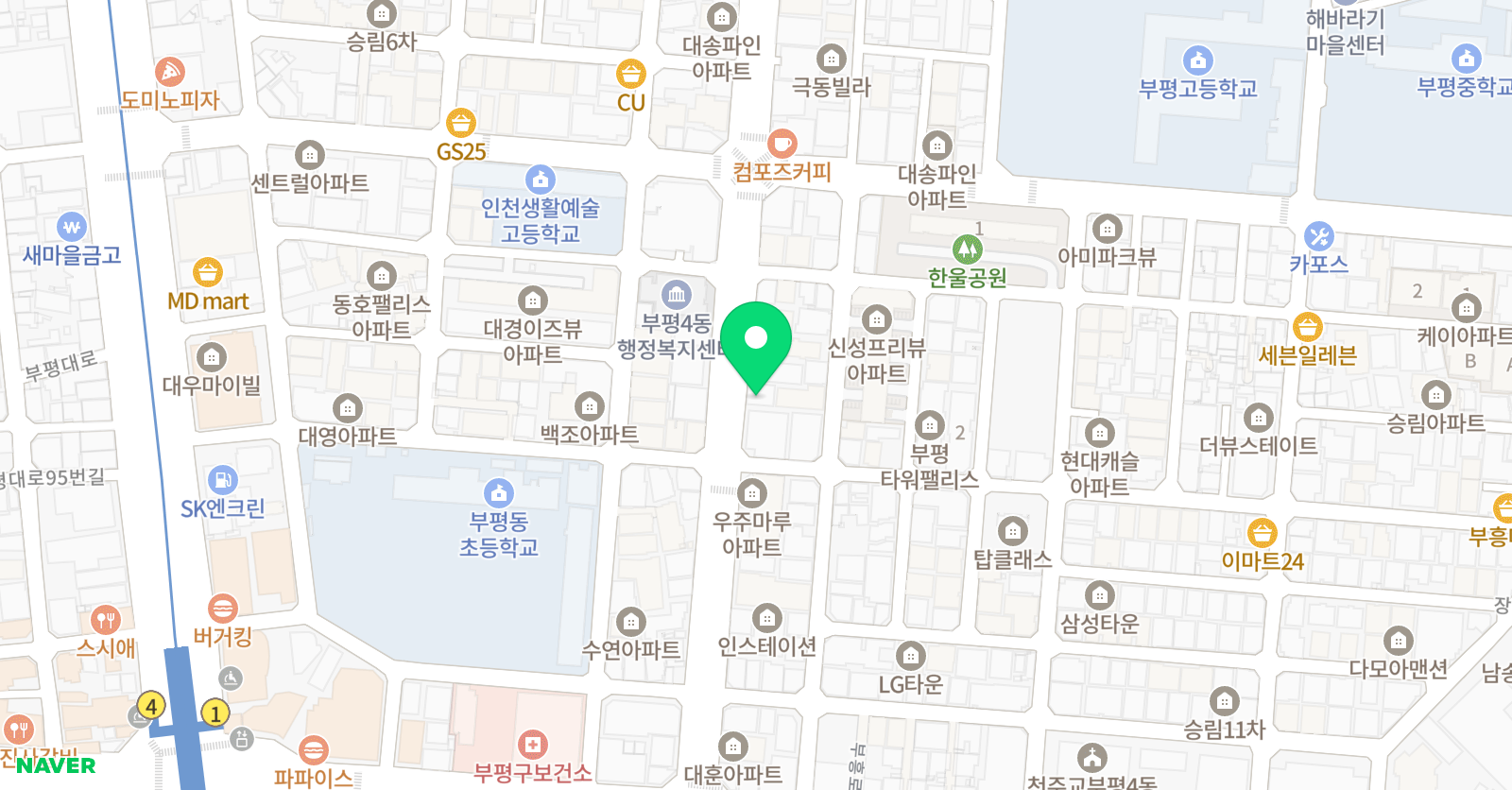 기탄 사고력교실 부평동초교실 위치