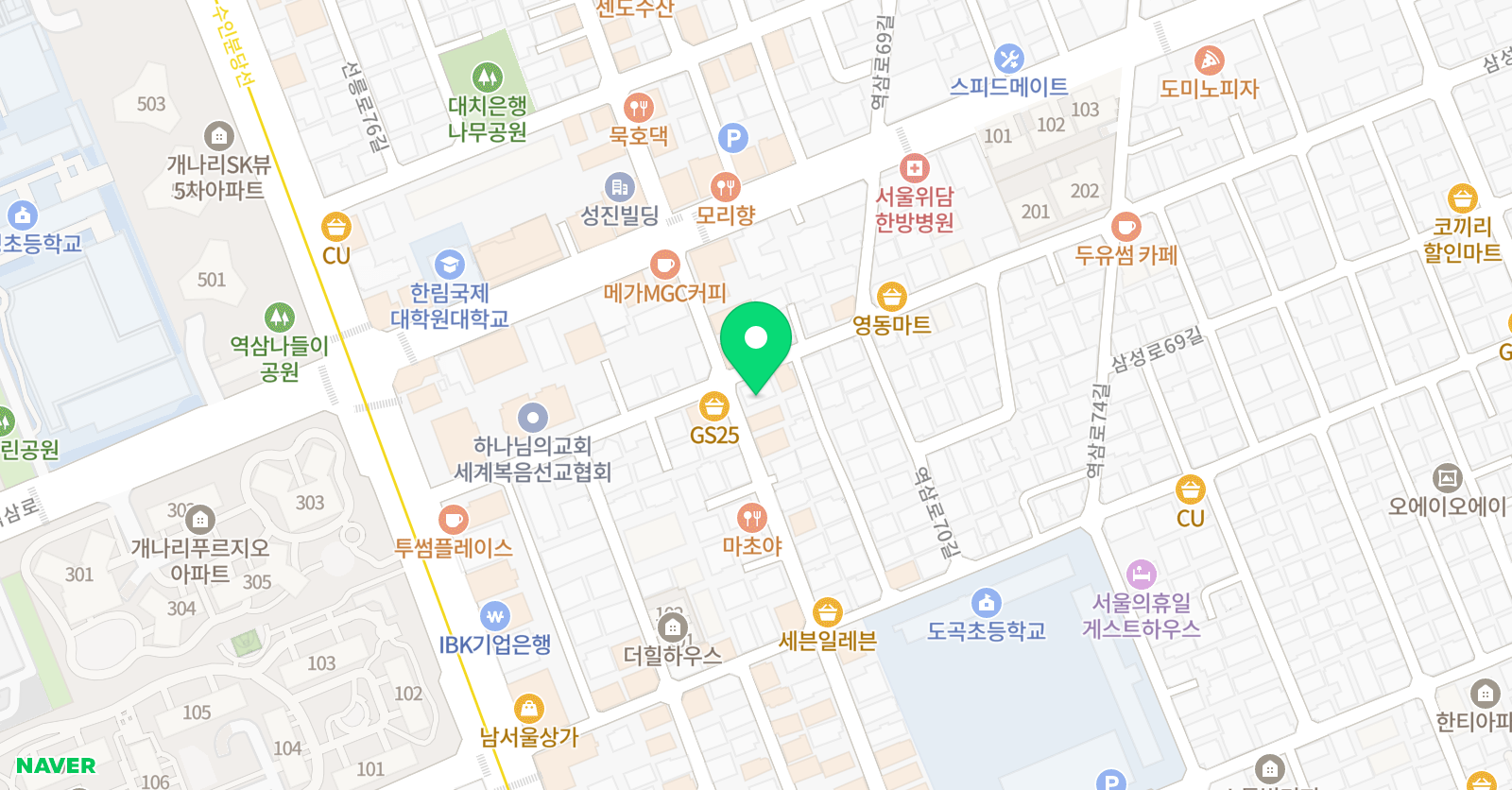회화랑미술학원 위치