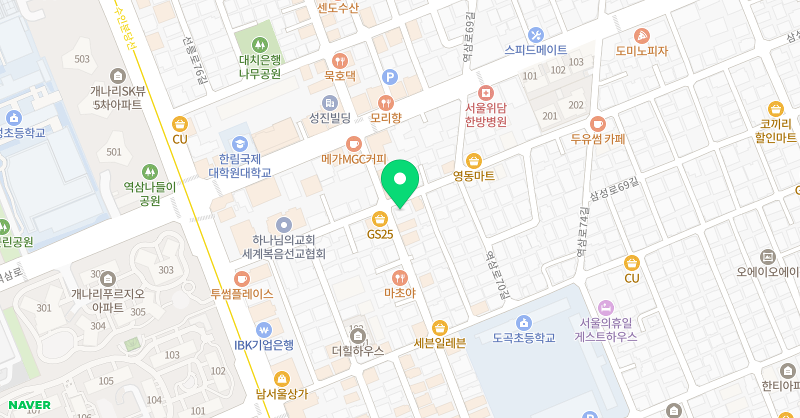 더SAM 학원 위치
