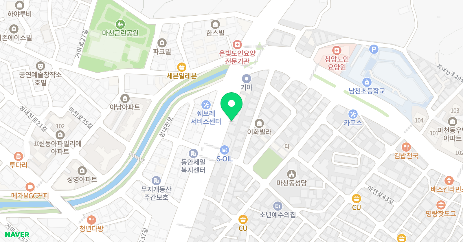 jD풋볼아카데미 마천점 위치