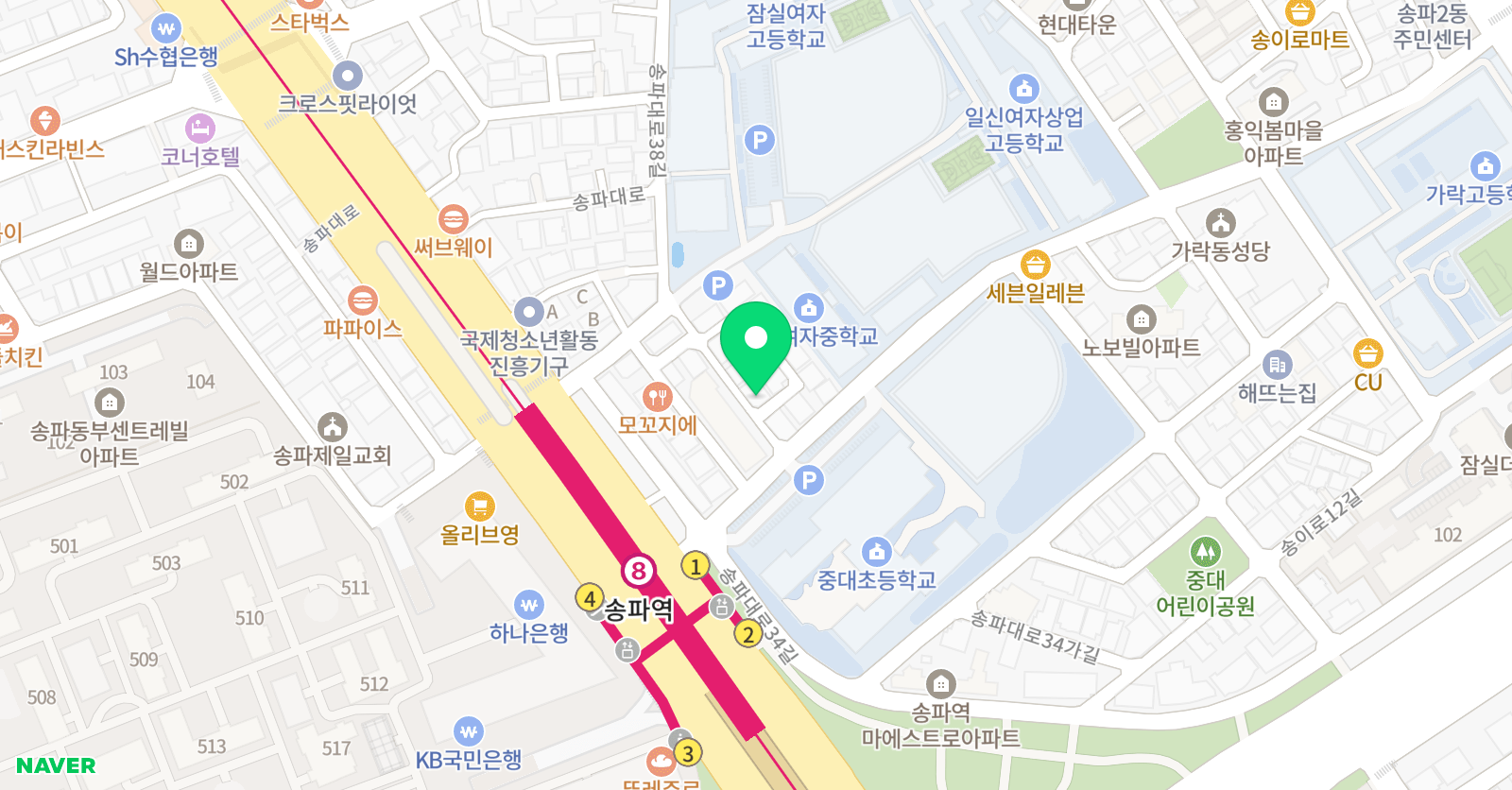원웨이브 드럼스튜디오 위치
