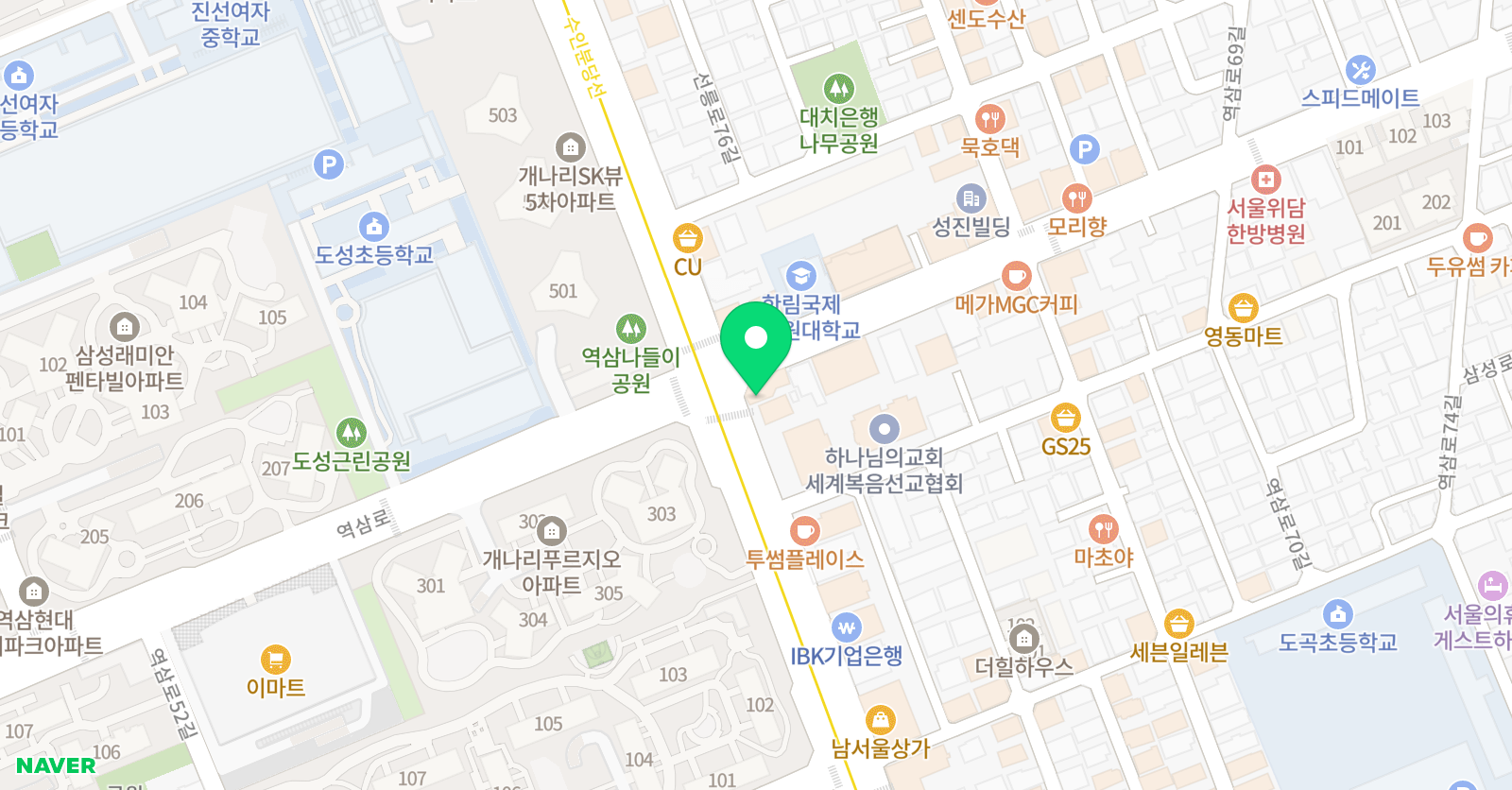 인트로 만화학원 대치본관 위치