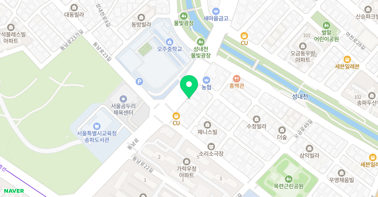 키커짐 오금관 위치