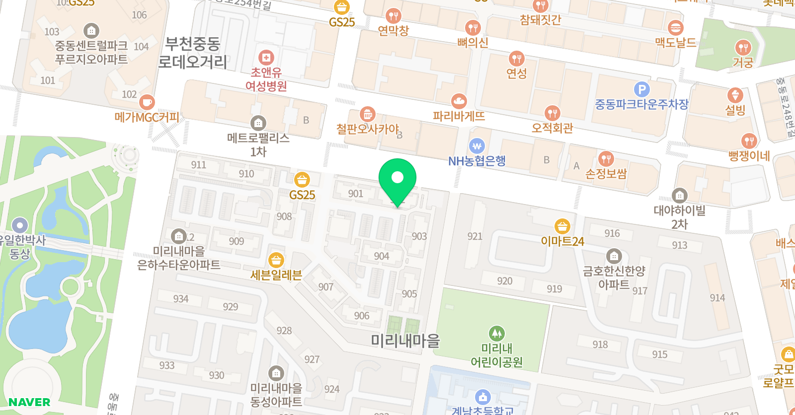ERC 영어독서클럽 부천중동계남초점 위치