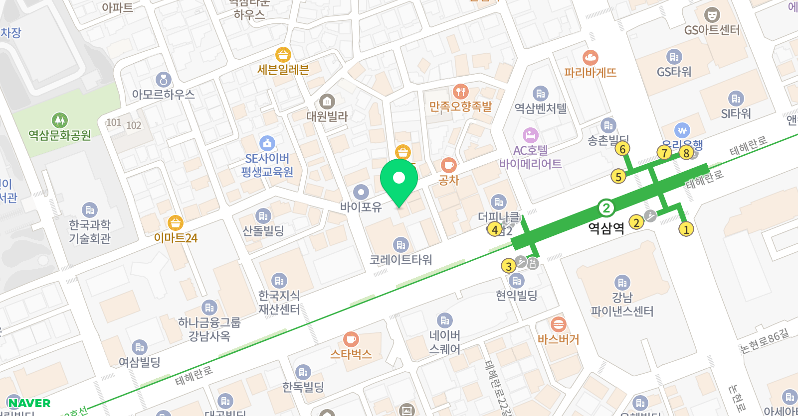 아베크뮤직아카데미 강남캠퍼스1관 위치