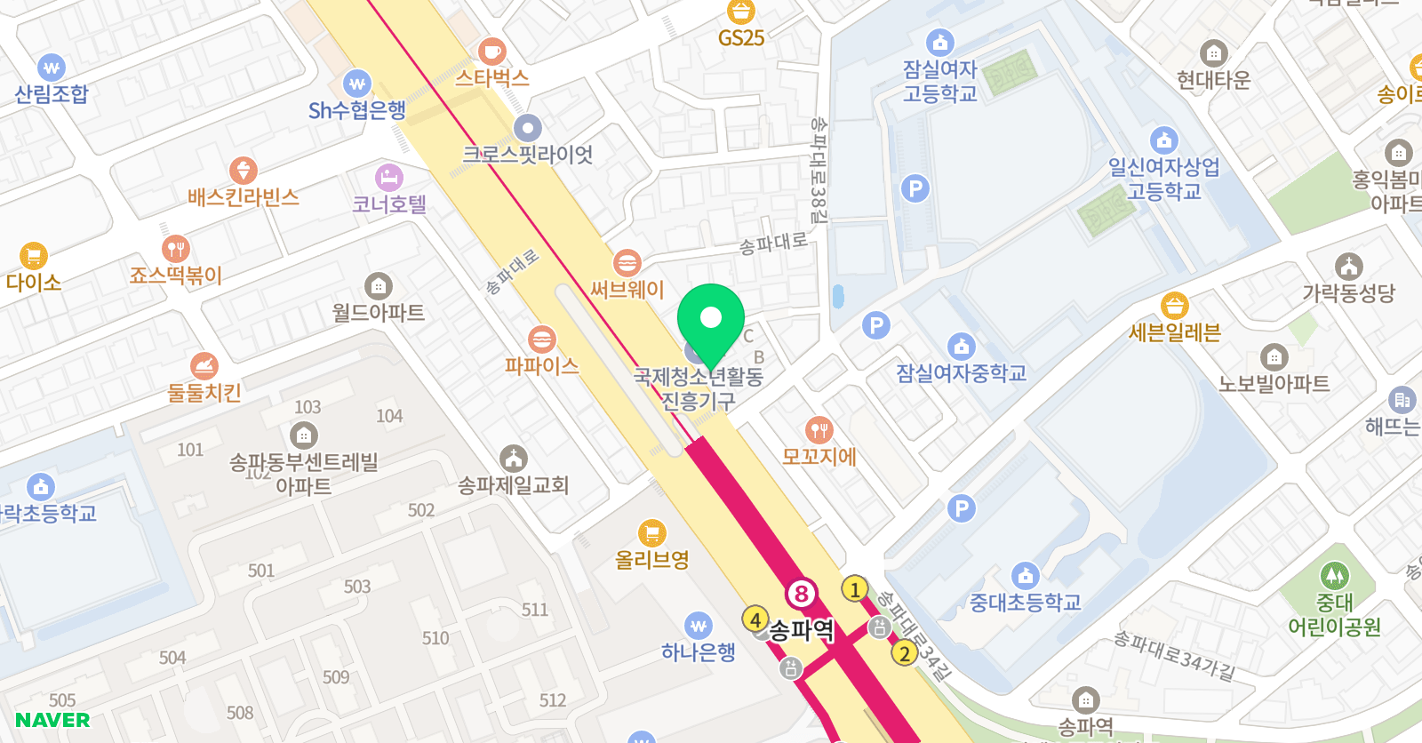 씨앤씨 미술학원 송파캠퍼스 위치