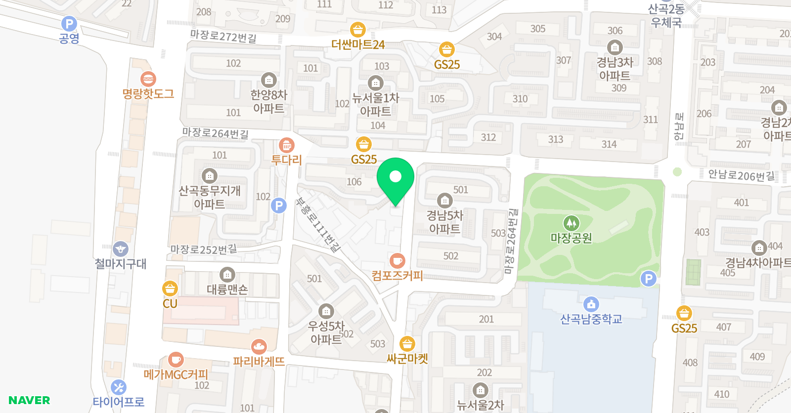 빨간펜 수학의달인 산곡경남점 위치