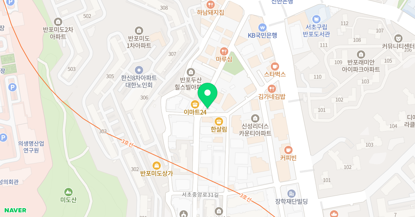 청담러닝 청담어학원 서초지점 위치