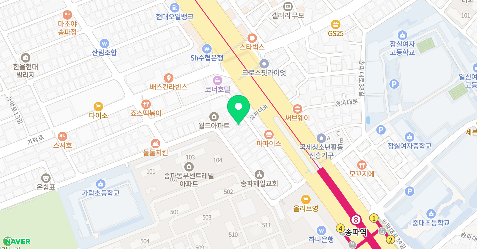 주뮤직 위치