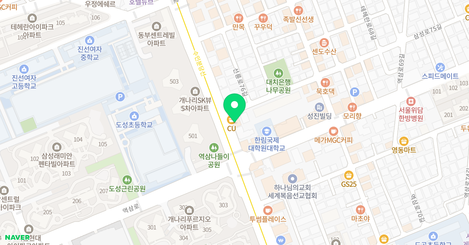 그라운디댄스스튜디오 강남대치점 위치