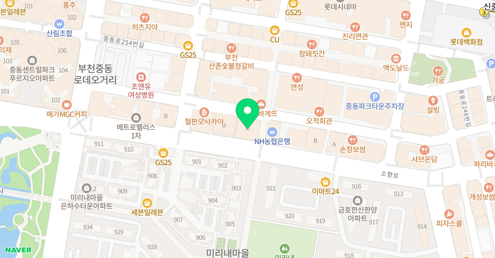 원코스영어보습학원 위치