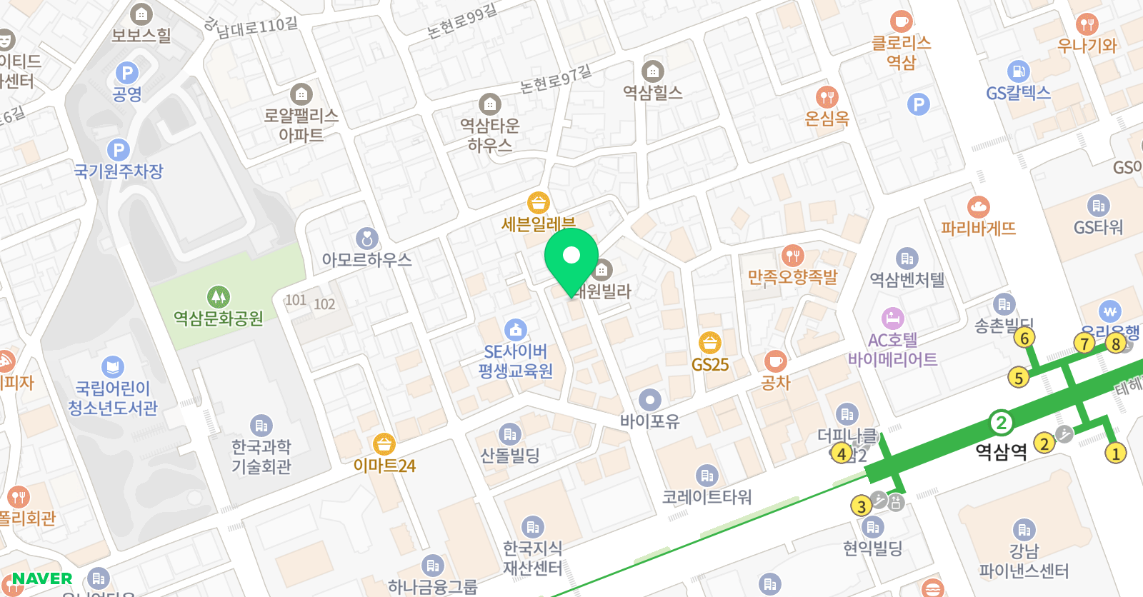 뮤닥터 강남점 별관 위치
