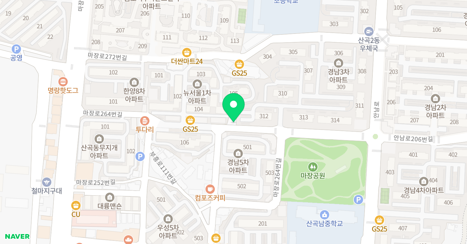 수박샘 수학학원 위치