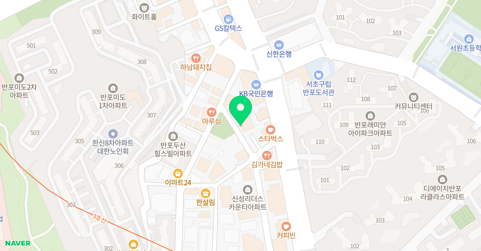 배쓰그만창의미술학원 서초점 위치