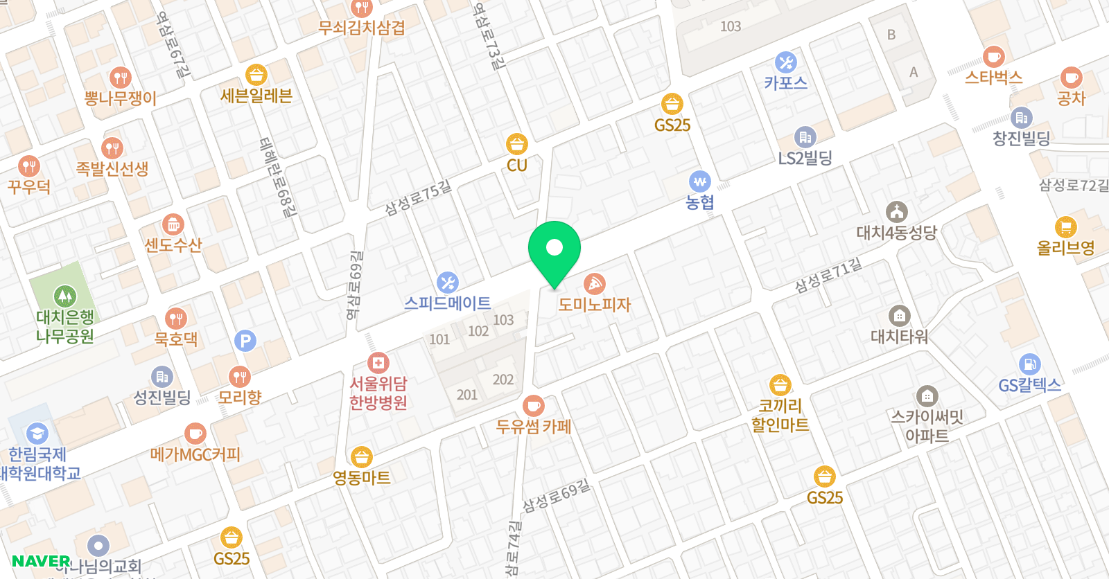 YBM ECC 대치 위치