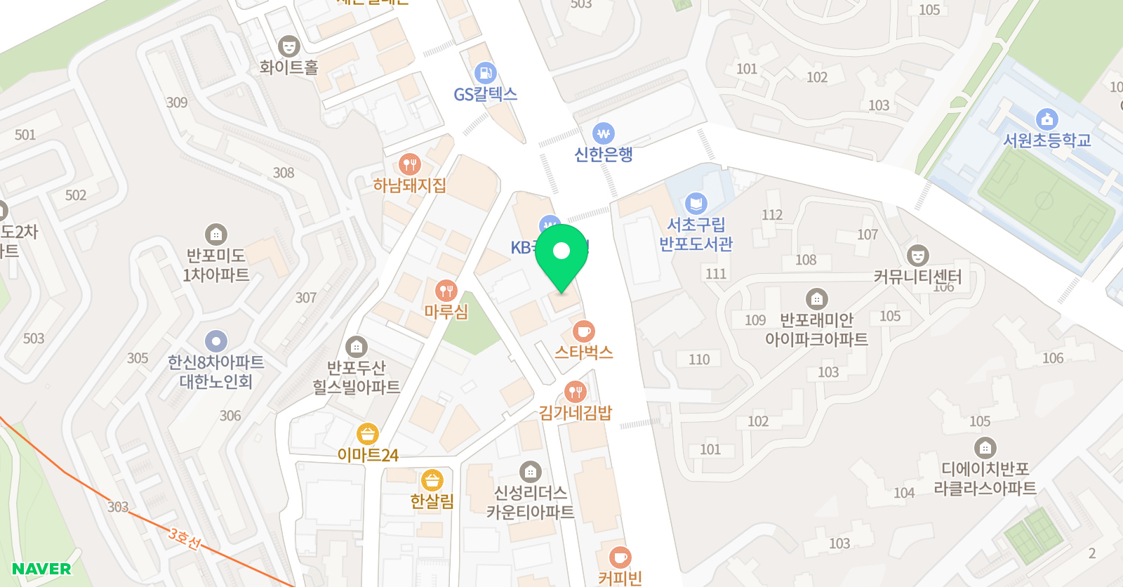 바른미술학원 반포캠퍼스 위치