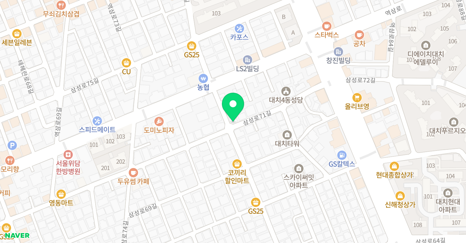 대치엠에스지영재교육 위치