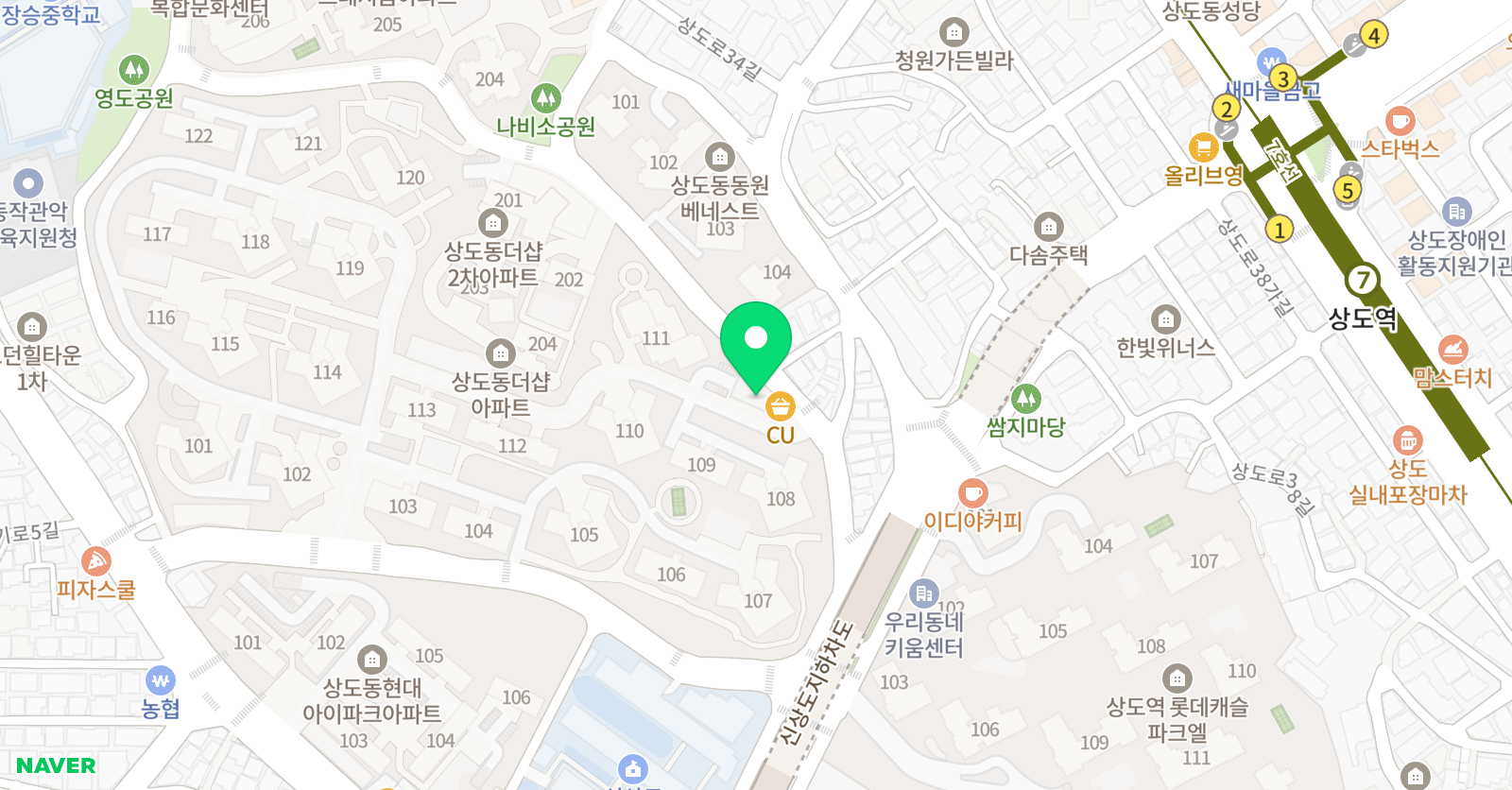 링키영어 상도더샵점 위치