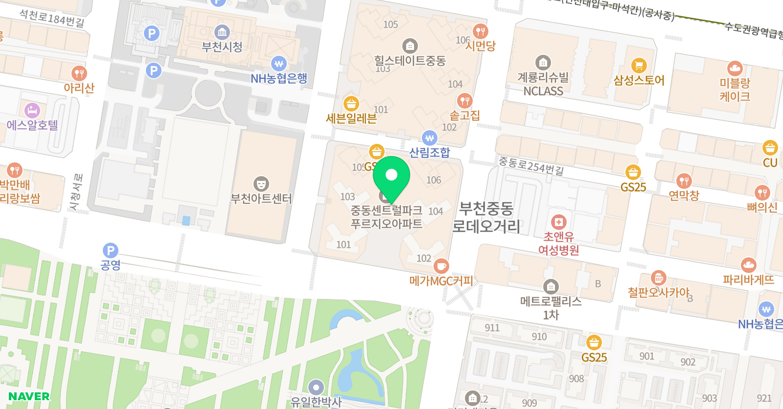 푸르넷공부방 부천 공부방 위치