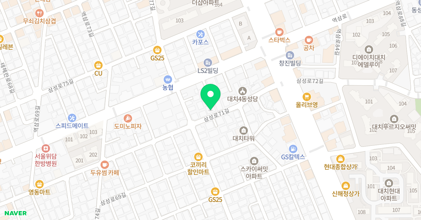 KJ 영재센터 대치학원 위치