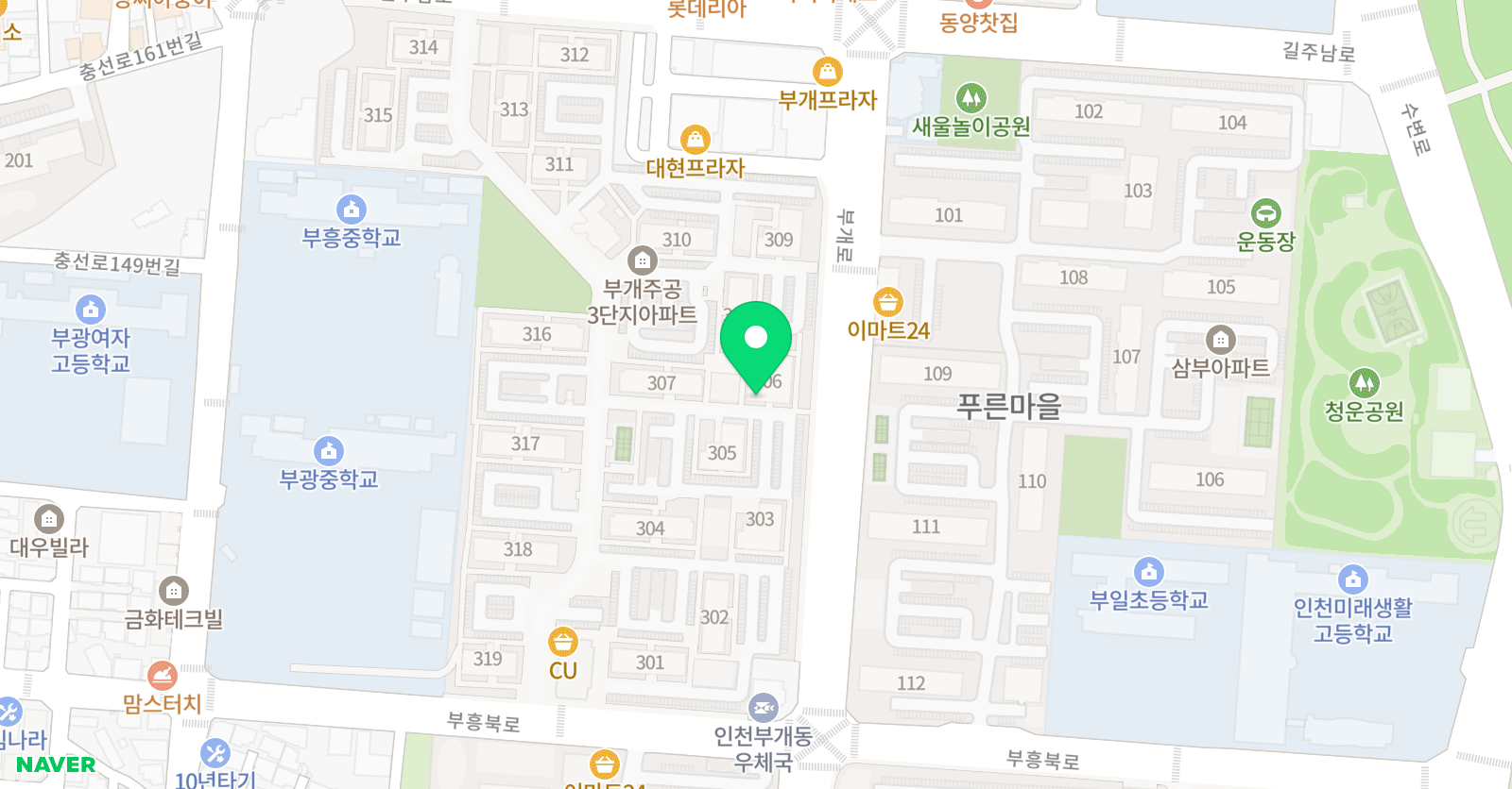 아소비 한글학원 인천 부개주공3단지점 위치