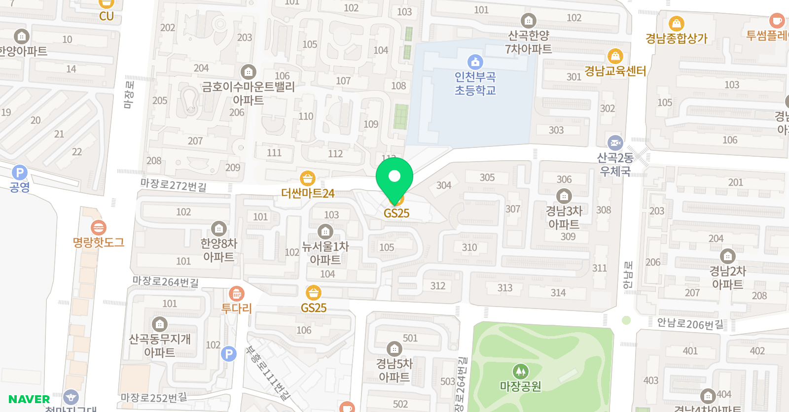 YBM 잉글루 인천부곡제1캠퍼스 위치