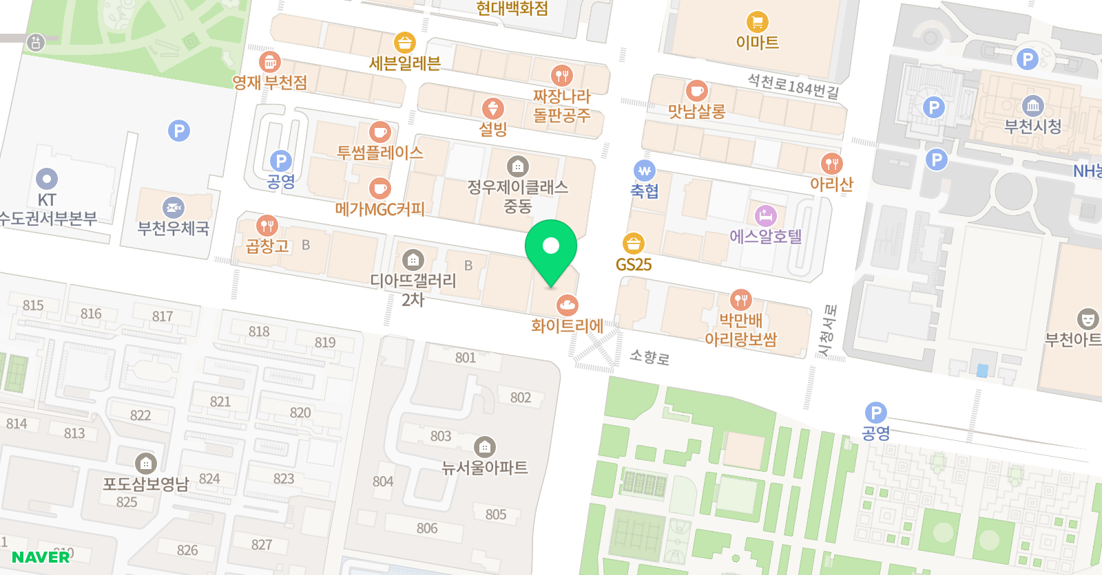 엘리프 어학원 부천중동캠퍼스 위치