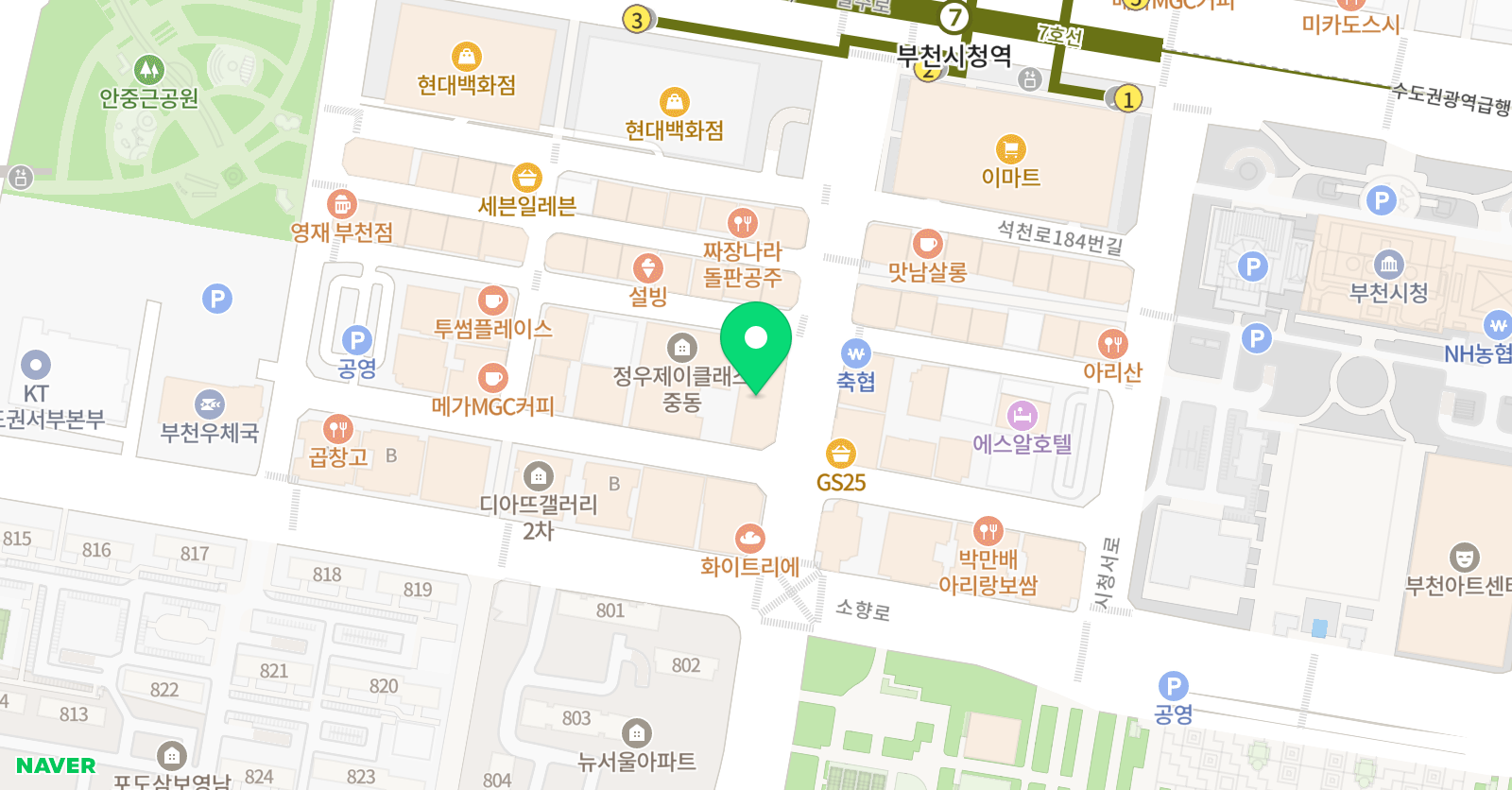 더라인 댄스무용학원 위치