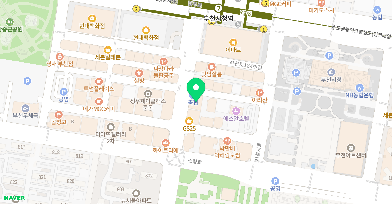 청담아이가르텐 부천중동캠퍼스 위치