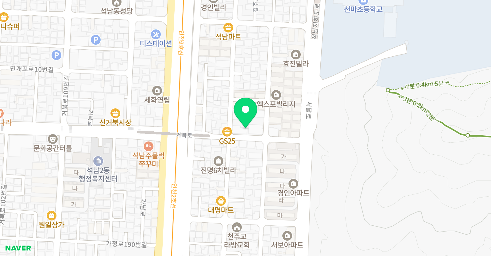 스마트해법 수학 인천서구석남점 위치