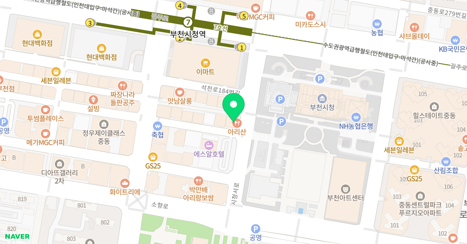 부천중동 베이스볼 위치