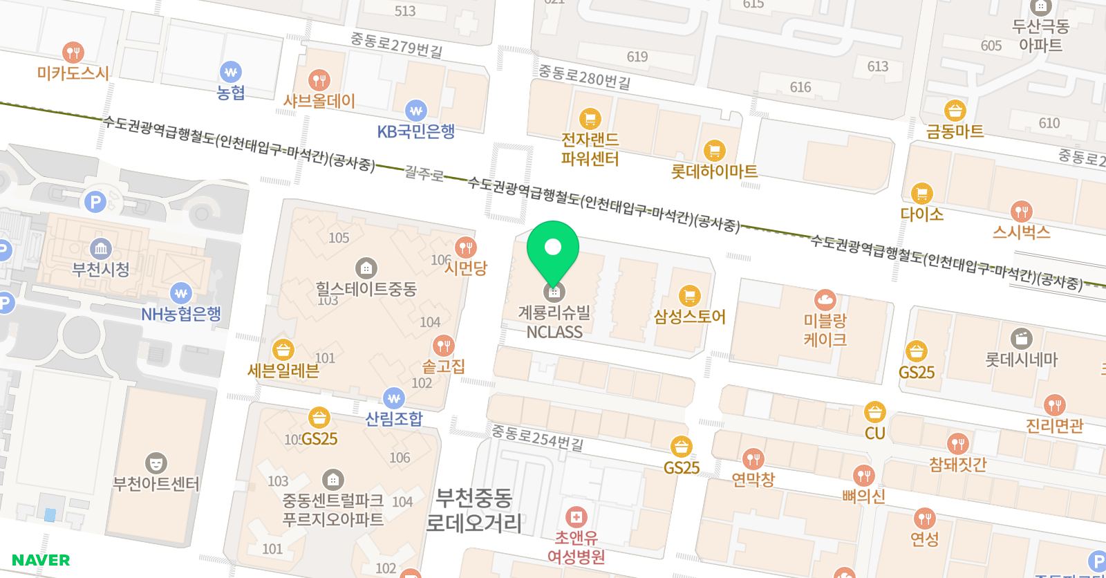 아쿠아마린 키즈스윔 부천점 위치
