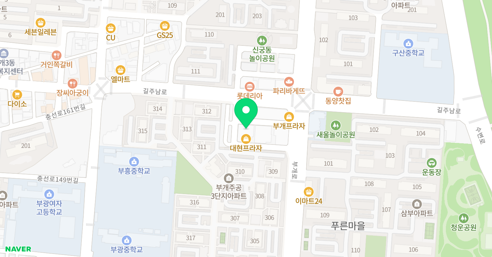 맑은샘 음악학원 위치