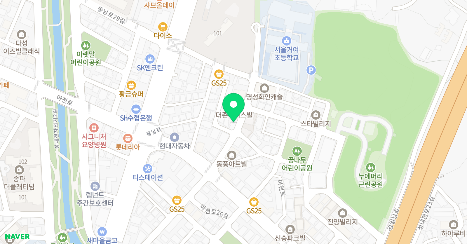 생각나무 미술 위치