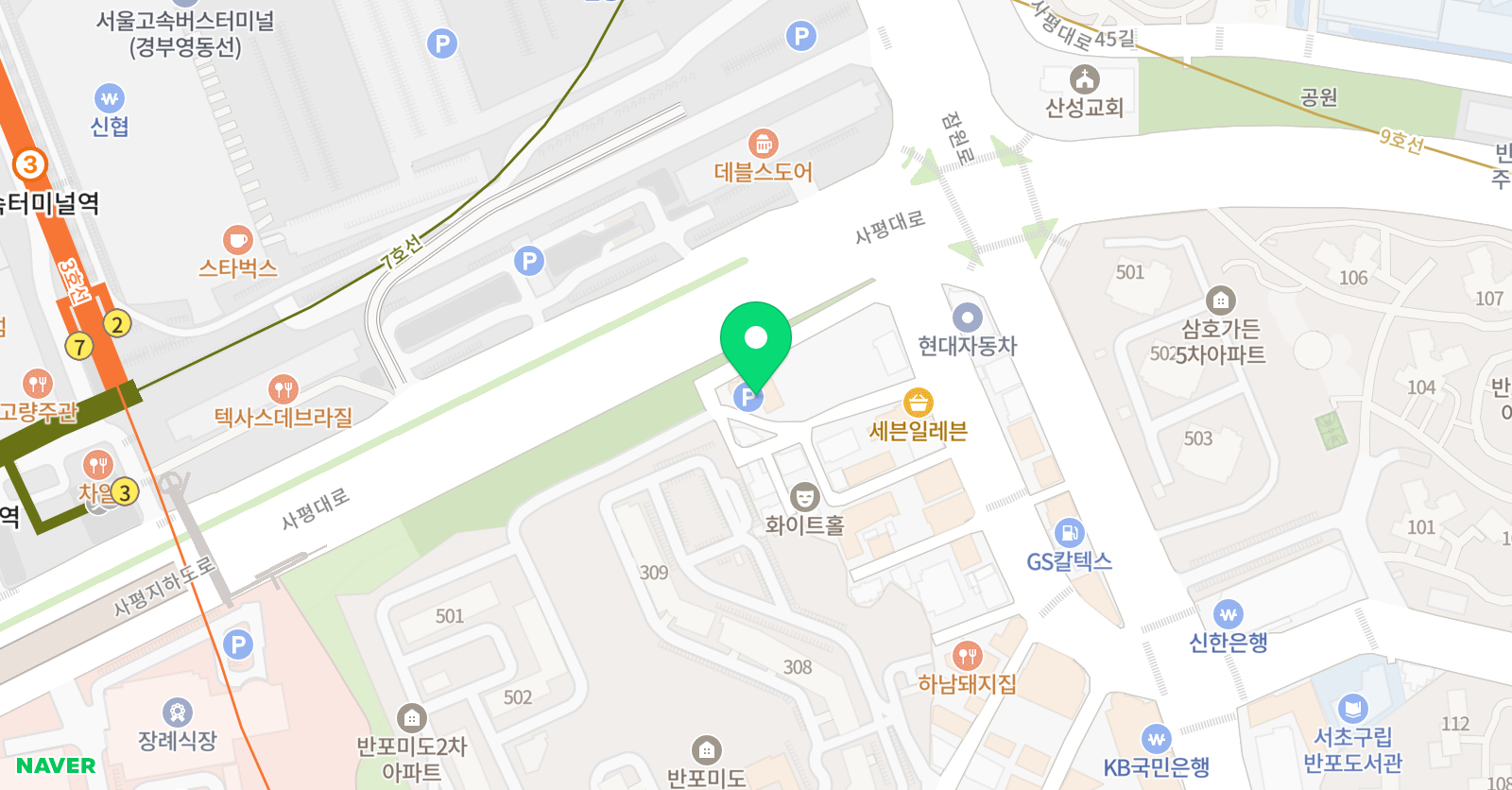 사삐엔 미술학원 위치