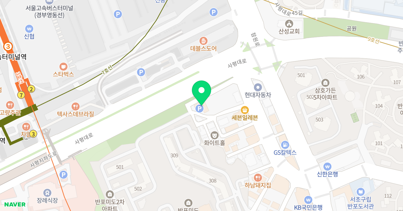 짱솔 학원 반포점 위치