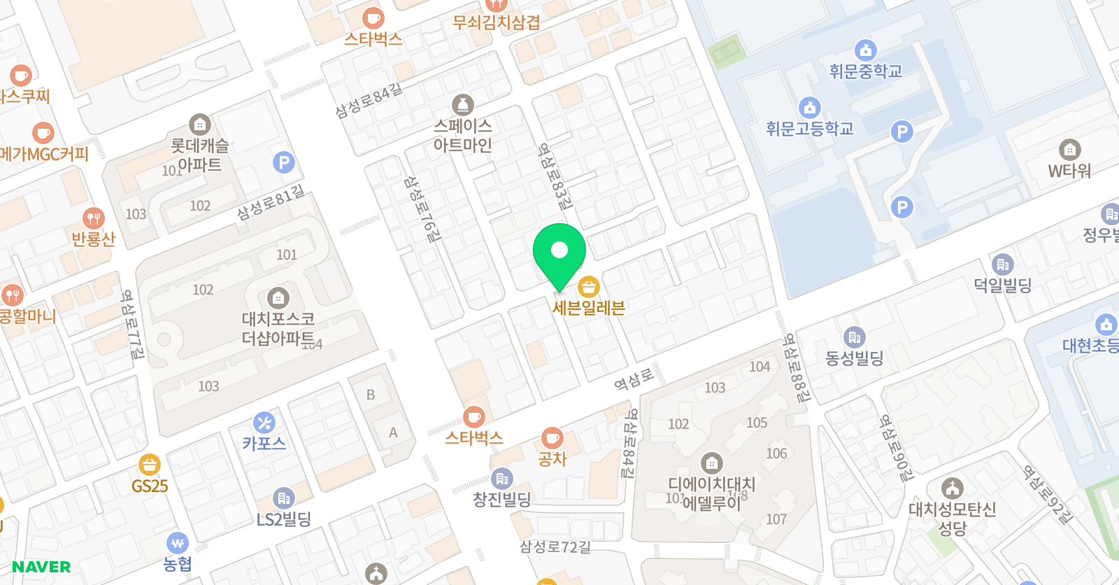 지혜의숲 대치센터 위치