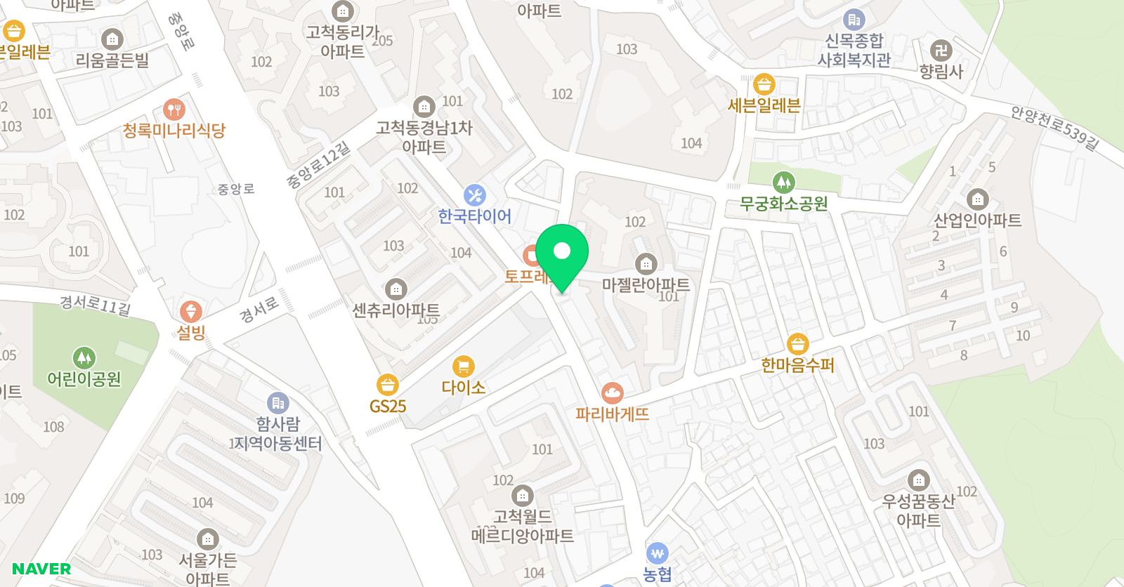 원탑스텔라 영어학원 위치