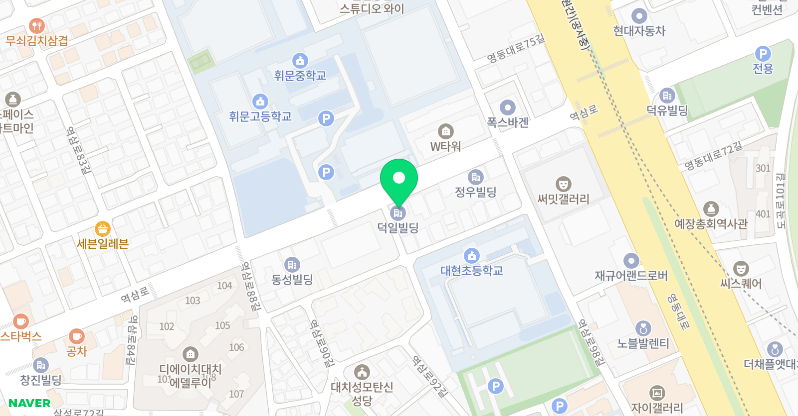 탑1% 영어학원 위치
