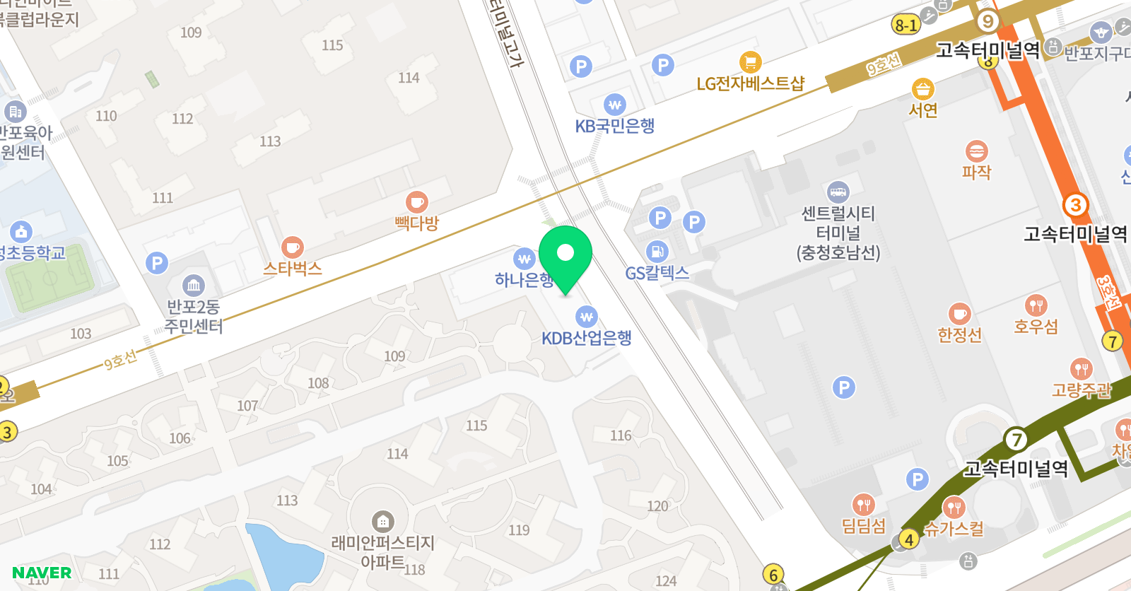 엠비씨아카데미키즈앤와이즈반포 어학원 위치