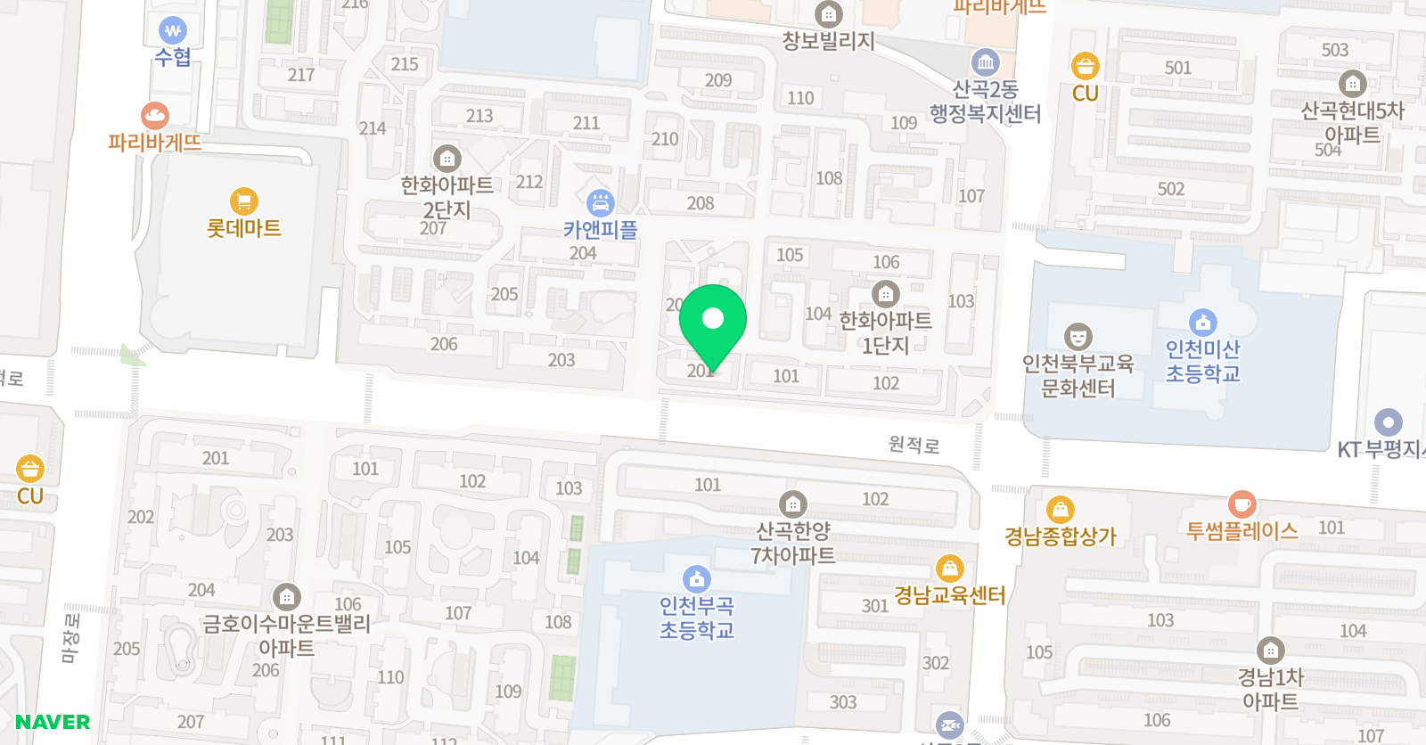 아소비 인천 산곡한화점 위치