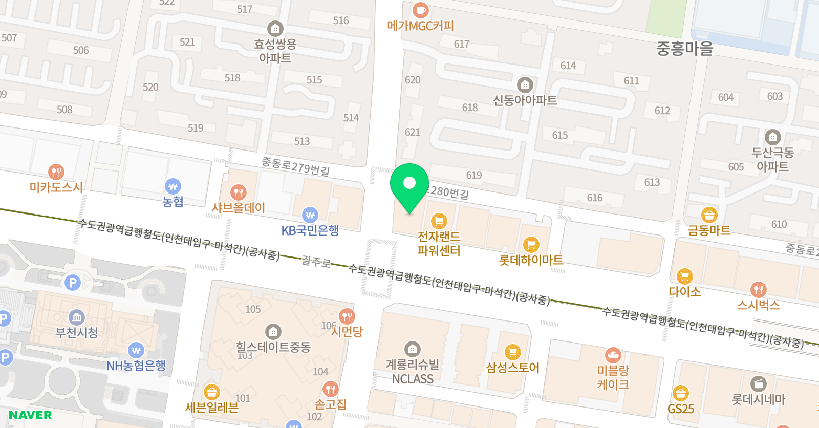 이스턴 영수학원 중동본원 위치