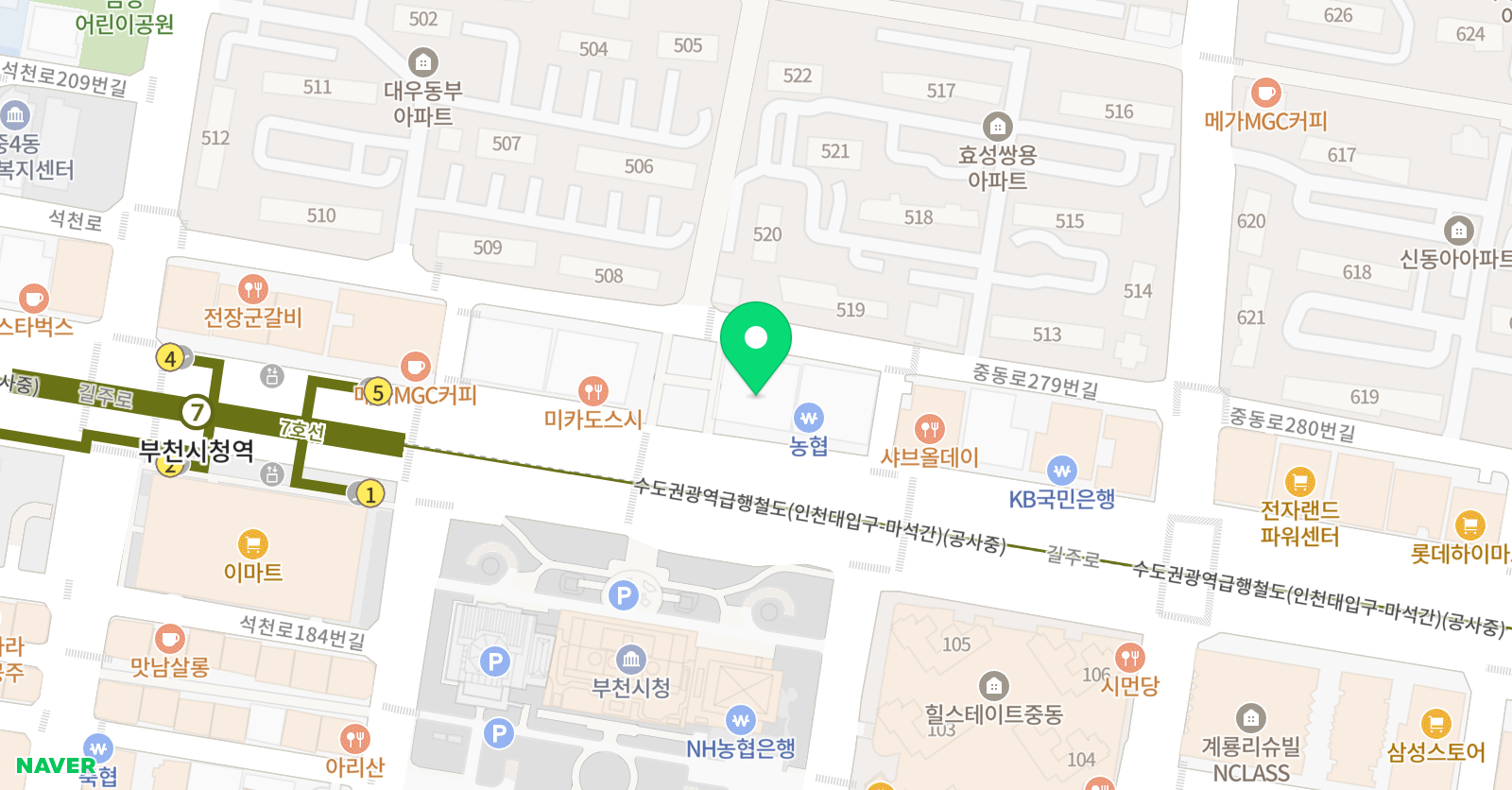 엠베스트SE 부천시청점 위치