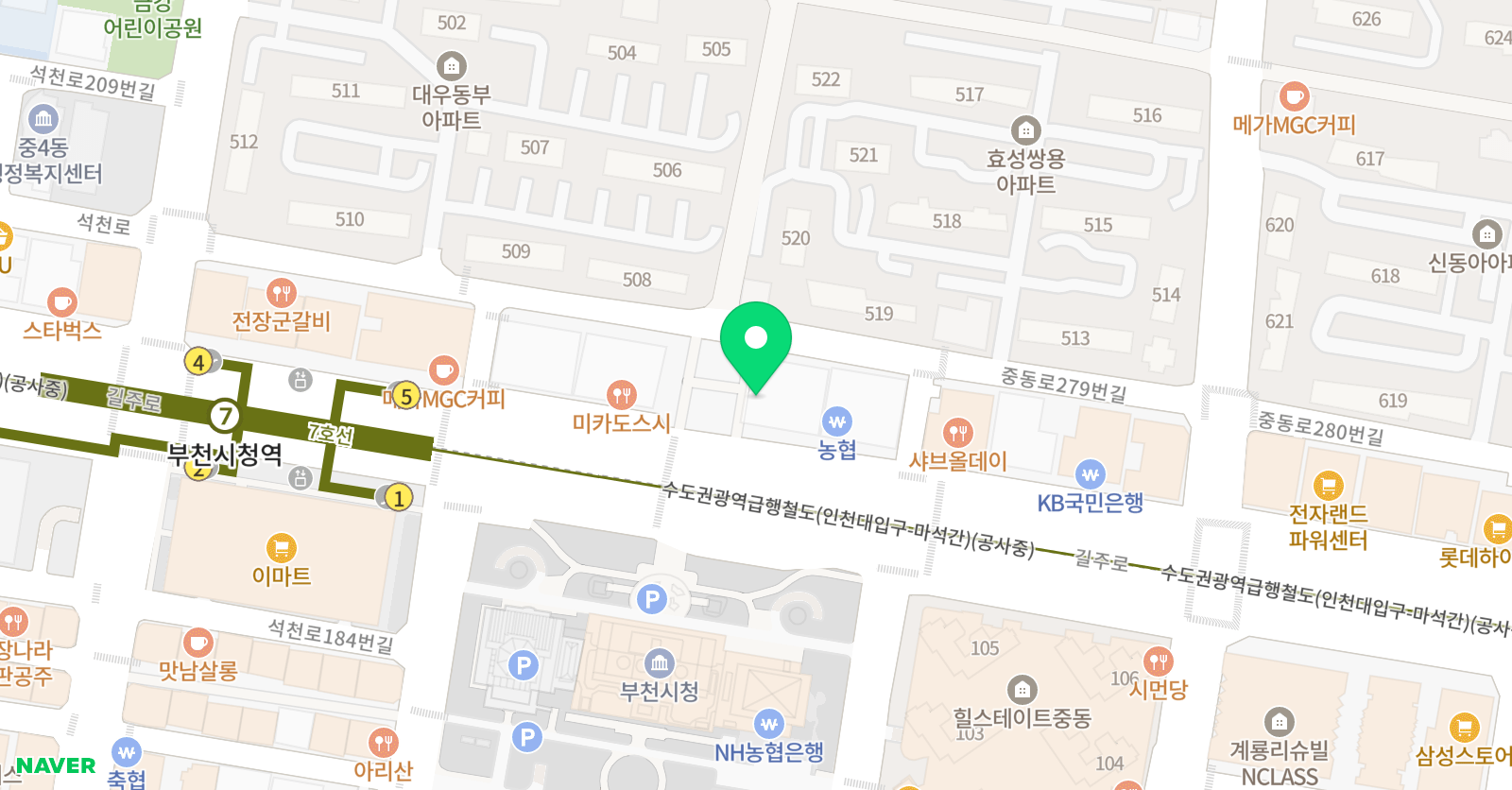 애니톡만화애니미술학원 부천점 위치